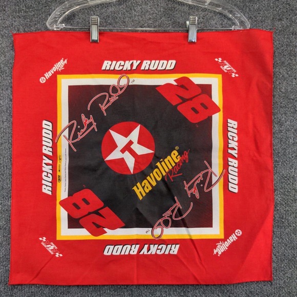 NASCAR Ricky Rudd Bandana Red Size 21x21 #28 Havoline Racing - Picture 4 of 5